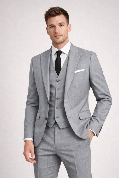 Retro Paris Brand Designer 4 Way Stretch Suits in Color Peak Lapel Vested 3 Piece