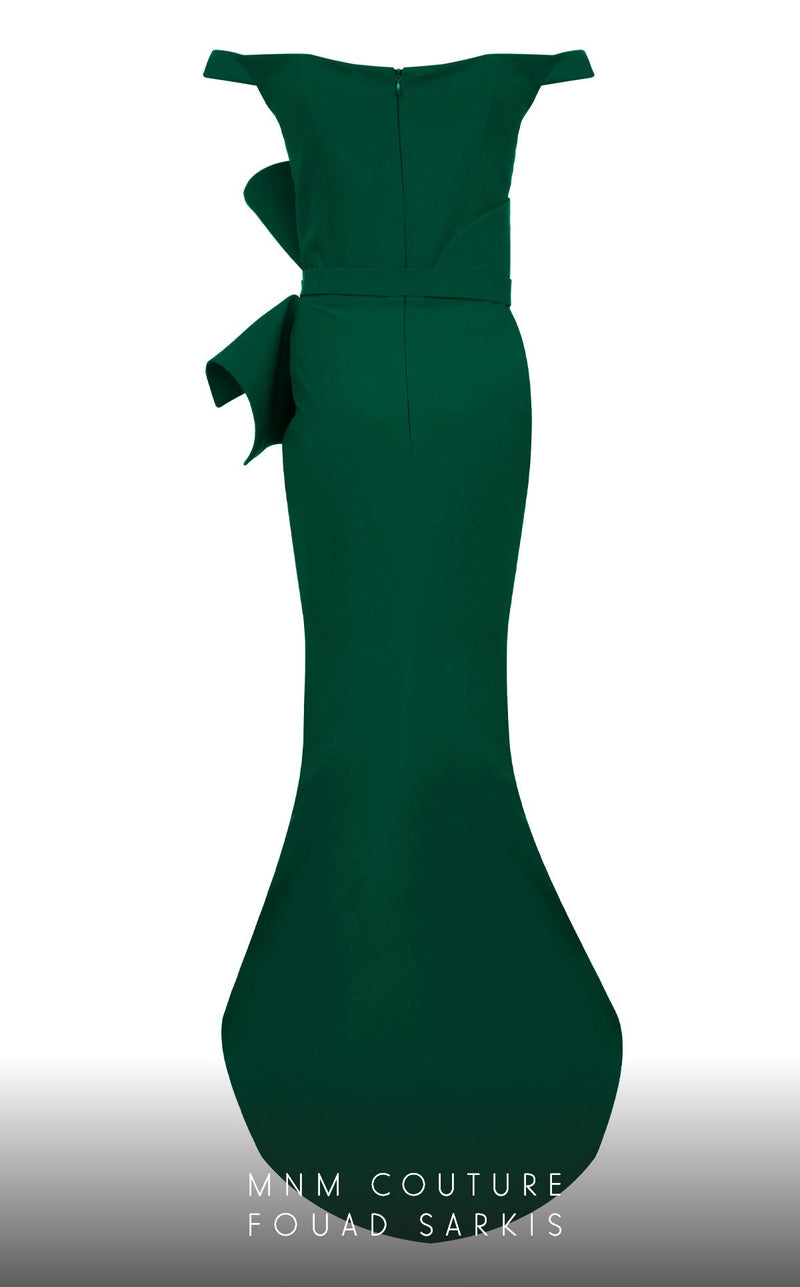 Fouad Sarkis 2650 Couture Evening Dress with Embellished Belt