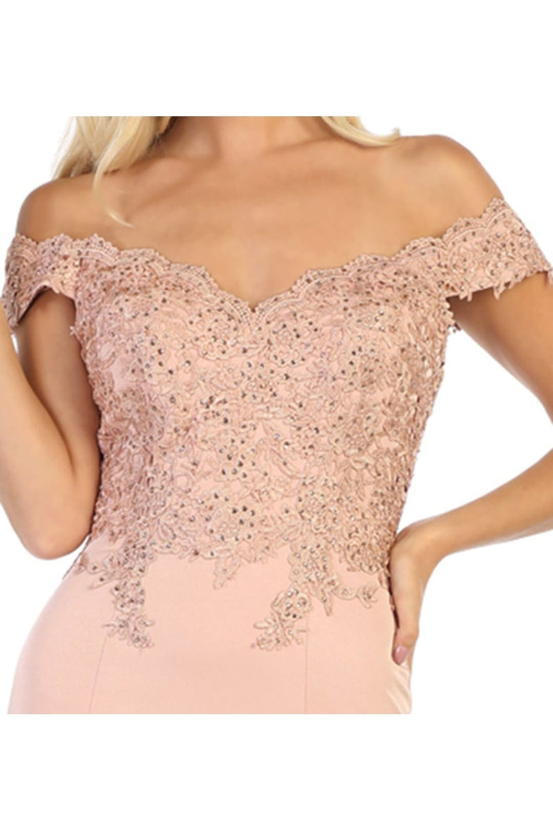 Fitted Evening Gown Mermaid Long Formal Prom Dress by May Queen MQ1675