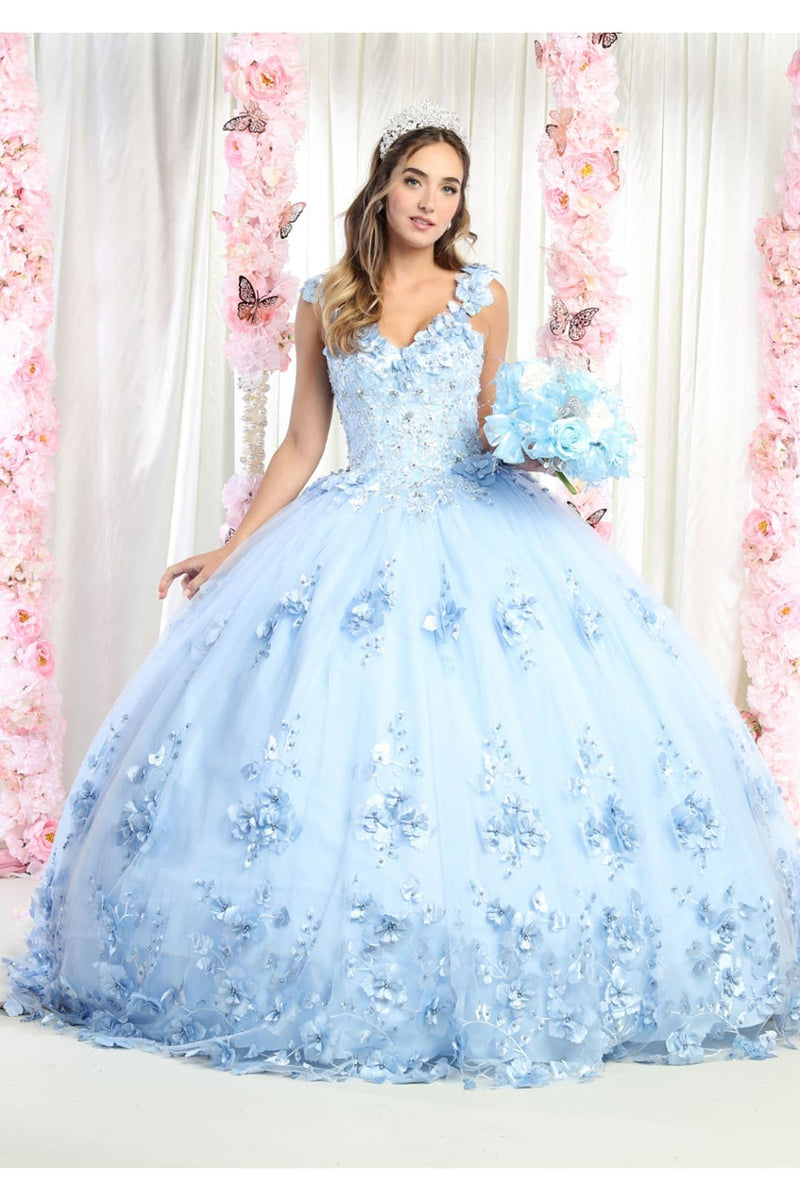 Layla K LK157 Sleeveless Floral Embroidered QuinceaƱera Ball Gown