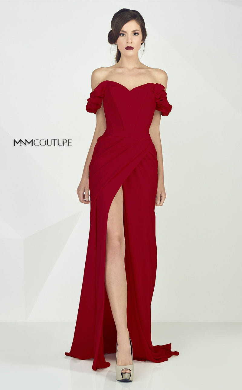 Gaby Charbachy G0665 Off-Shoulder Ruffled Corset Evening Gown