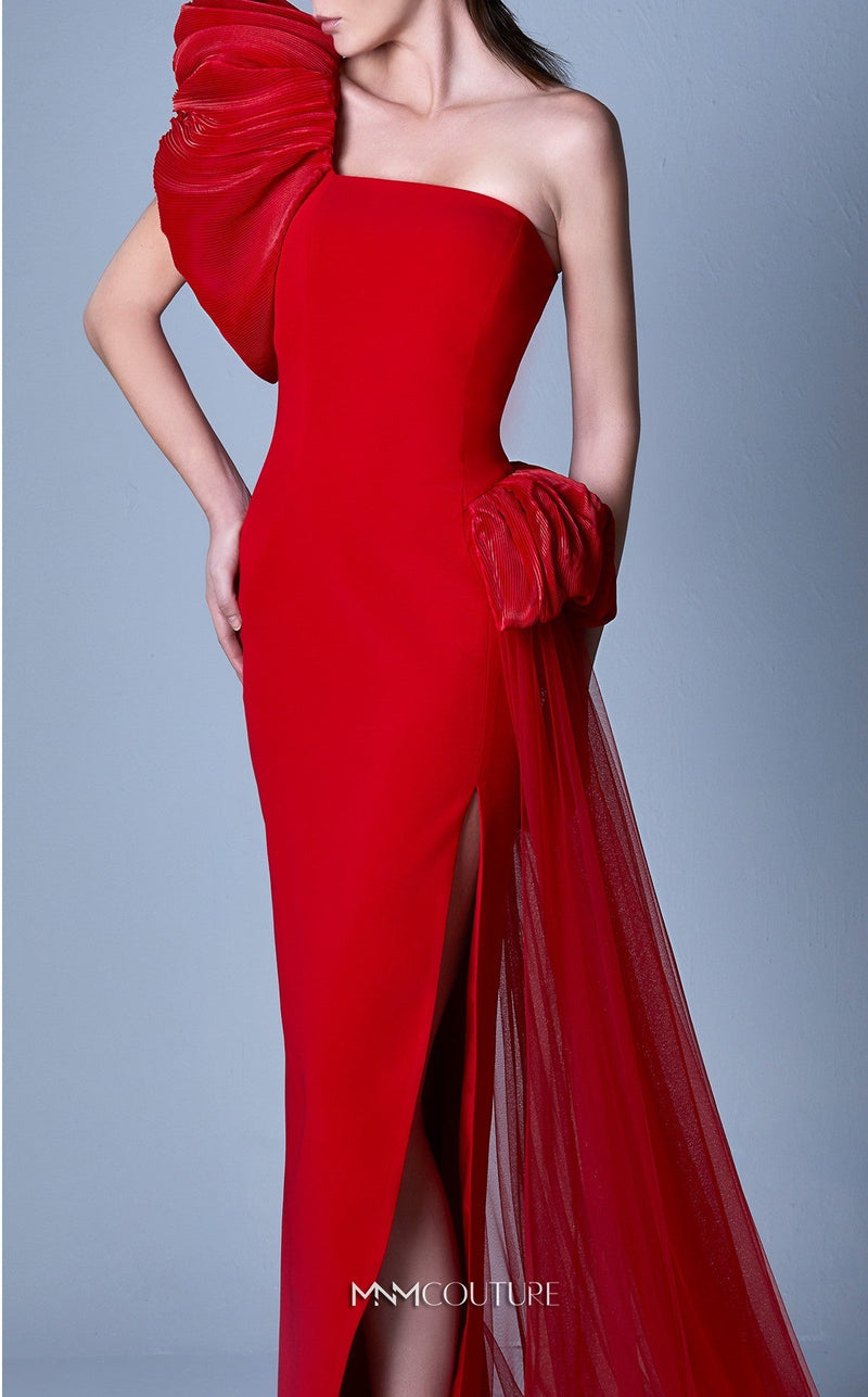 Gaby Charbachy G1096 One Shoulder Slit Couture Evening Dress