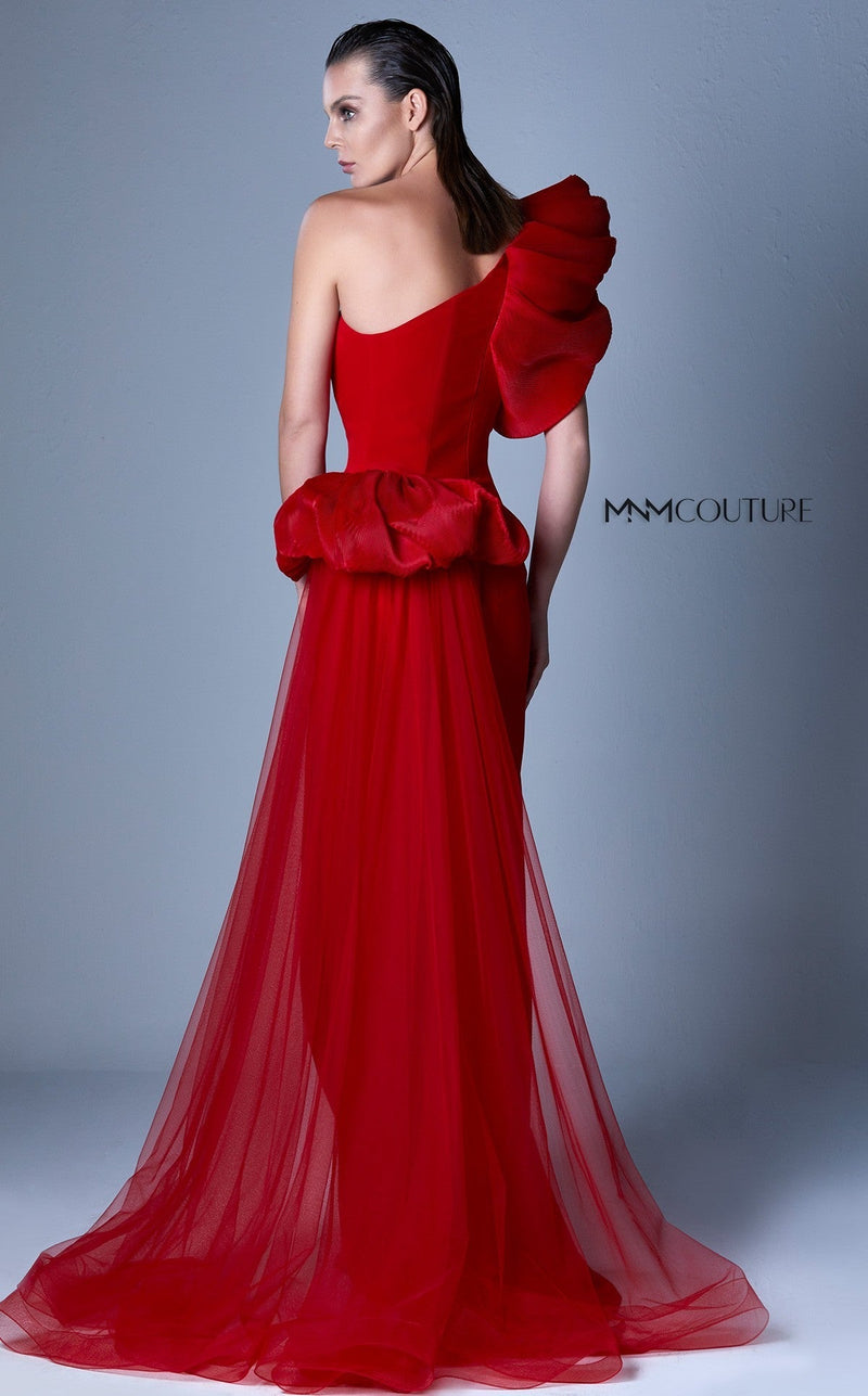 Gaby Charbachy G1096 One Shoulder Slit Couture Evening Dress