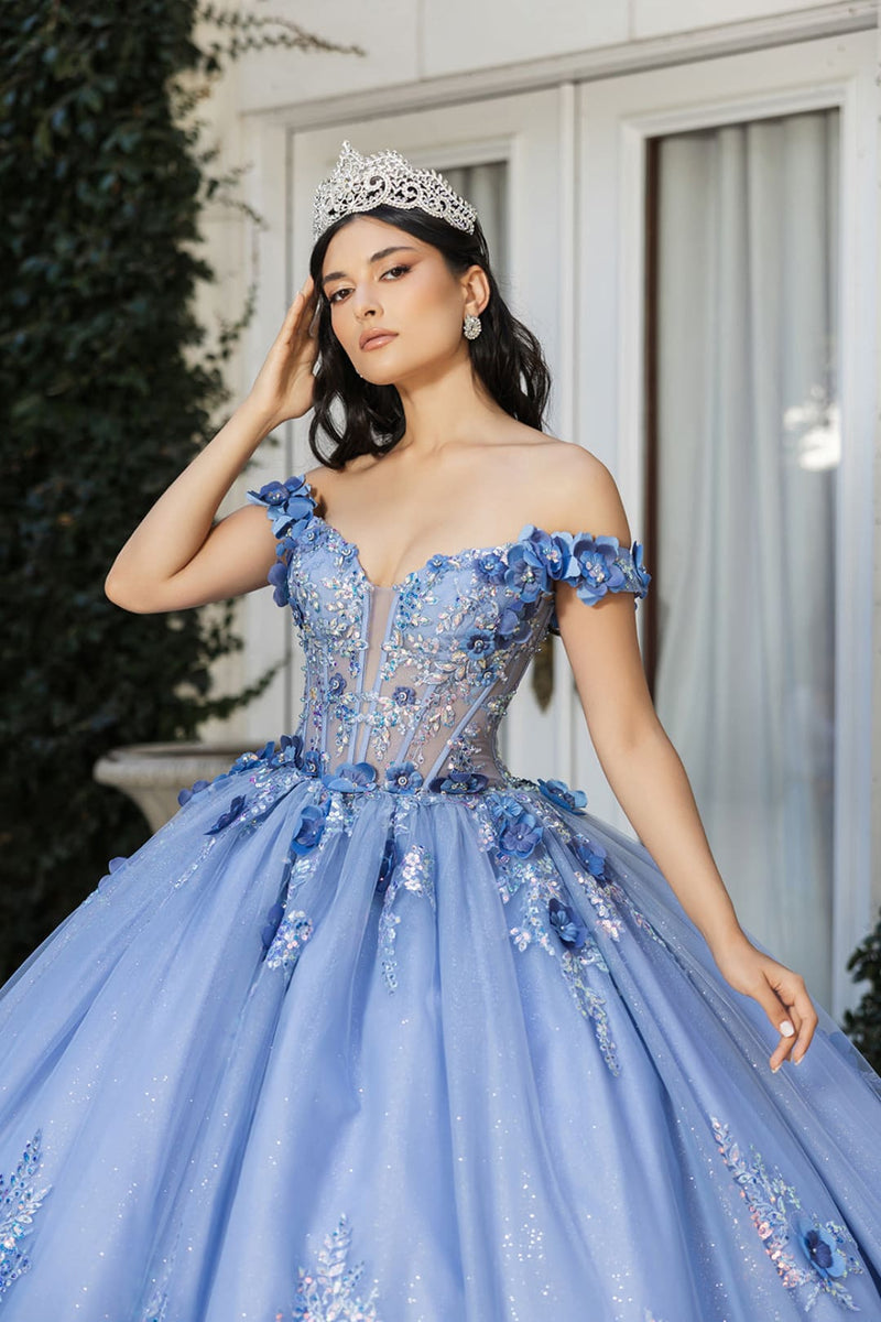 Gala Gown Off Shoulder Sheer Corset Prom Dress By Layla K LK262
