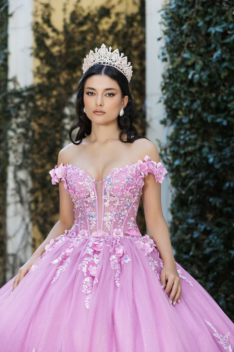Gala Gown Off Shoulder Sheer Corset Prom Dress By Layla K LK262