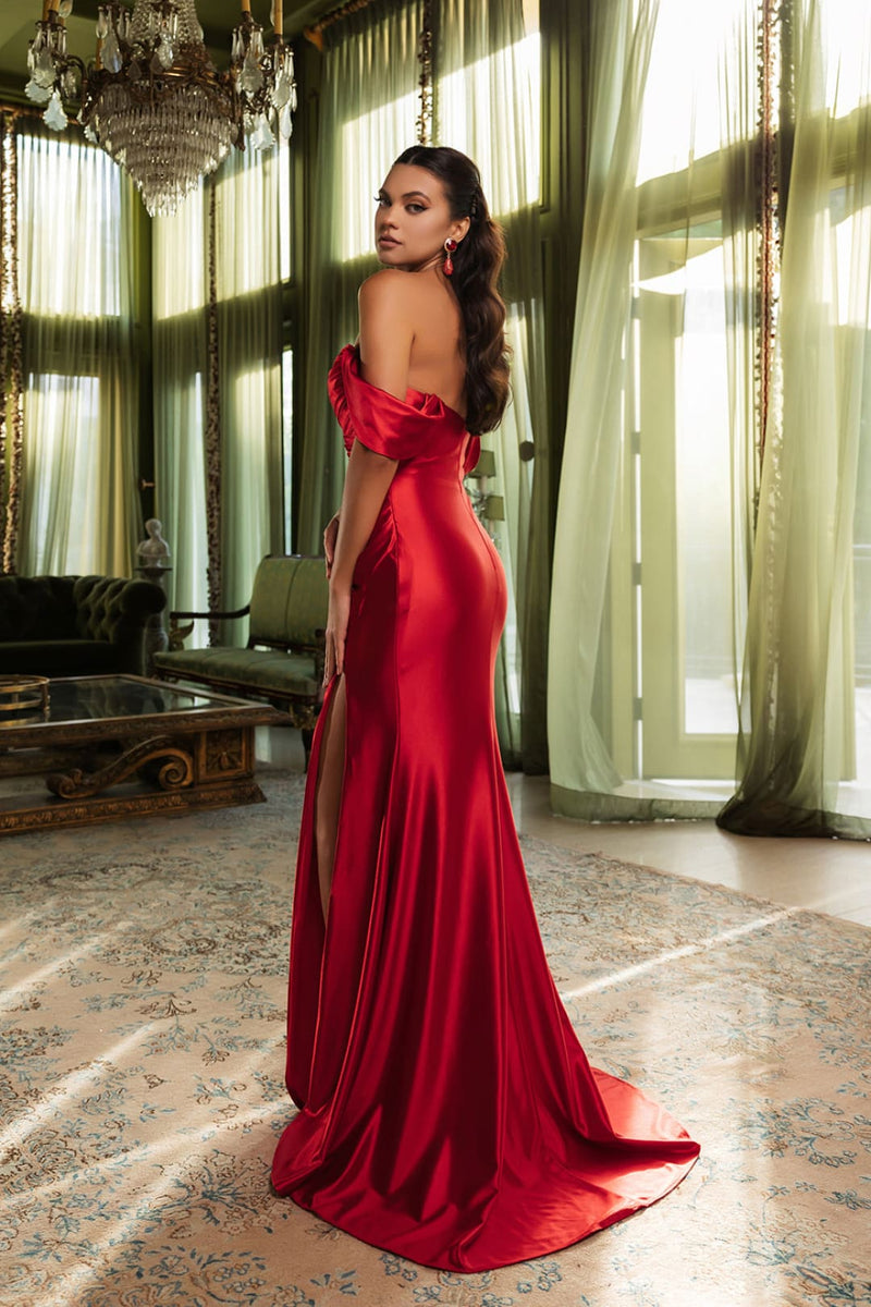 Gala Night Dress Off Shoulder Sheath Formal Dress By May Queen MQ2138