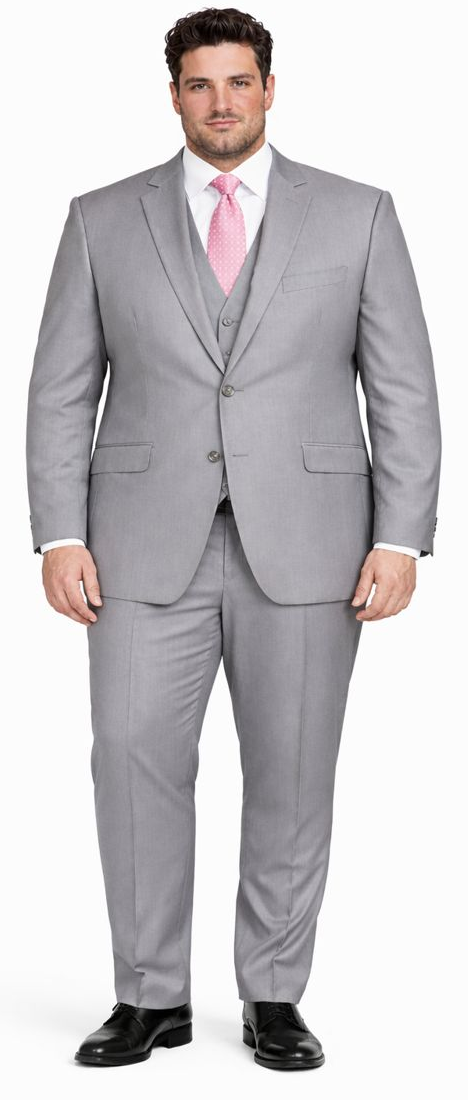 Giorgio Fiorelli Albertonardoni charcoal/light gray suit. Tailored, single-breasted jacket with notched lapel & pockets. Smooth, subtly shiny fabric. Light gray, straight-leg trousers. Formal, clean design.