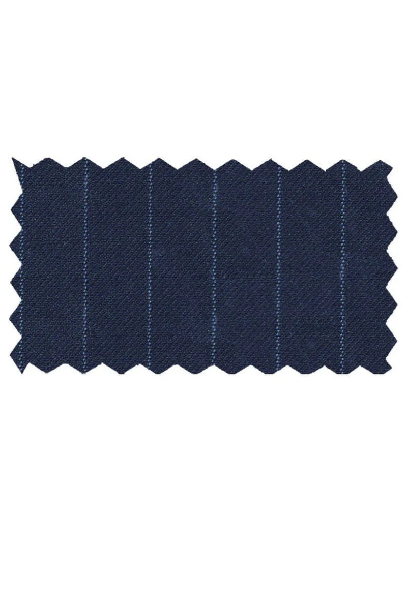 Men’s Navy Pinstripe 2 Piece Suit, Classic Formal Wedding Business Dress Suit Set