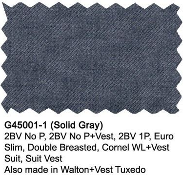 Giorgio Fiorelli grey vest: solid grey, two-button front, likely tailored fit. Smooth fabric, no visible pattern. Classic and structured design.
