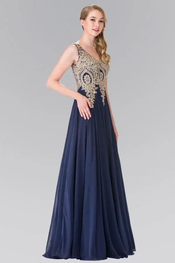 Embroidered Chiffon Dress by Elizabeth K GL2311