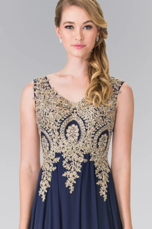 Embroidered Chiffon Dress by Elizabeth K GL2311