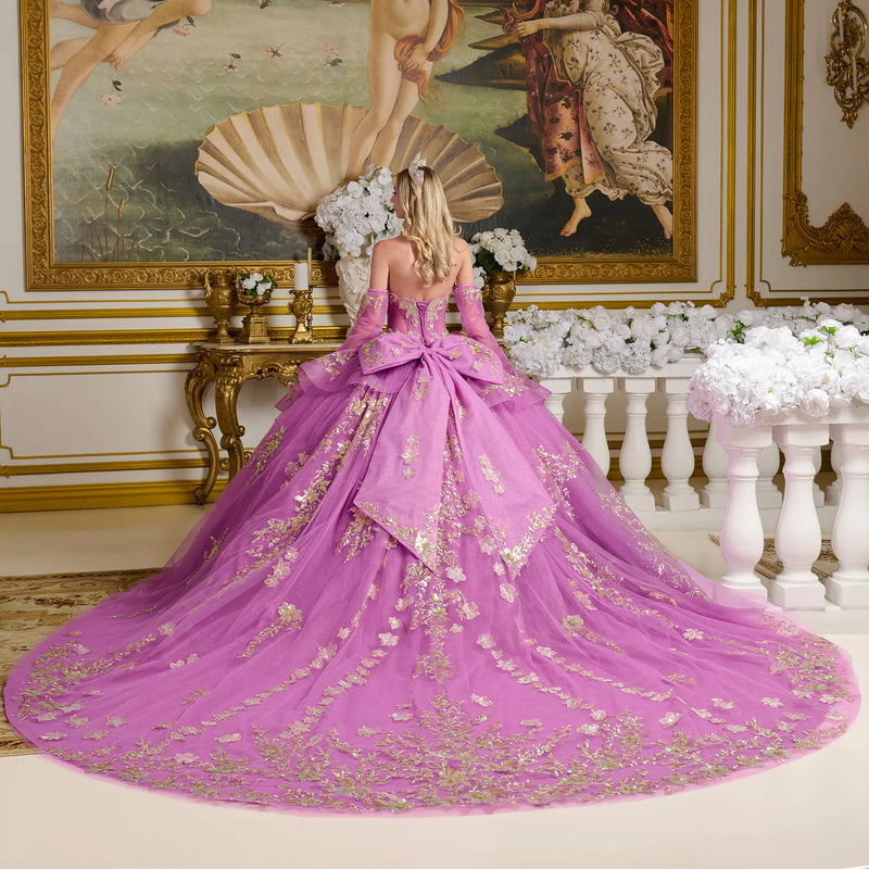 Strapless Long Sleeve Ball Gown by Elizabeth KGL3647