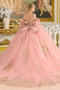 Sleeveless Corset Tulle Dress Quinceañera Ball Gown with Detachable Sleeves by Elizabeth K GL3814