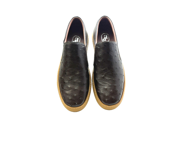 P01301 Grafton Genuine Ostrich Fashion Loafer- Brown