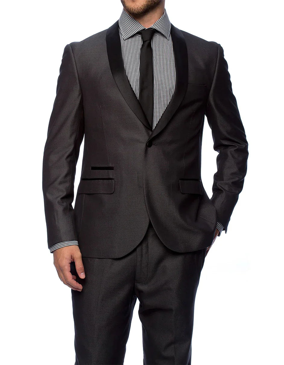 Wynn Grey 1-Button Shawl Tuxedo