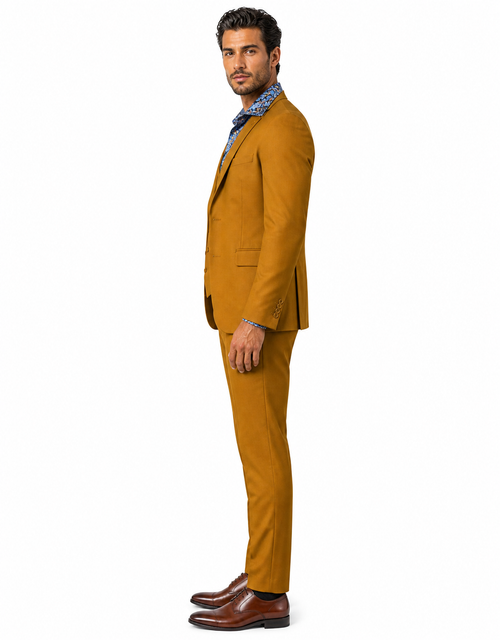 Great Gatsby Guy Costumes - Gold Suit With Double Breasted Vest