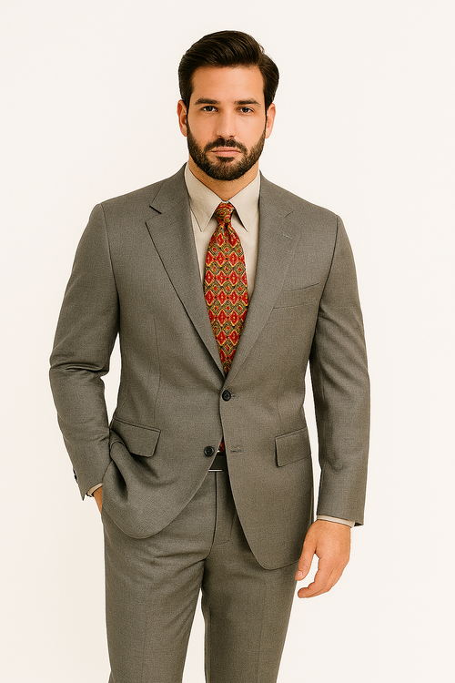 Mens Regal Fit Suit - Beige Suit