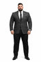 Grey Suit Jacket Black Pants - Satin Peak Lapel - Two Button Closure Suit