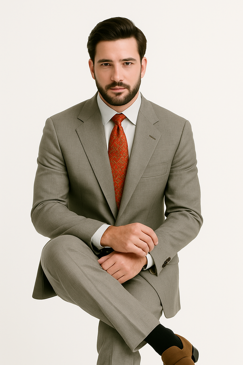 Mens Regal Fit Suit - Beige Suit