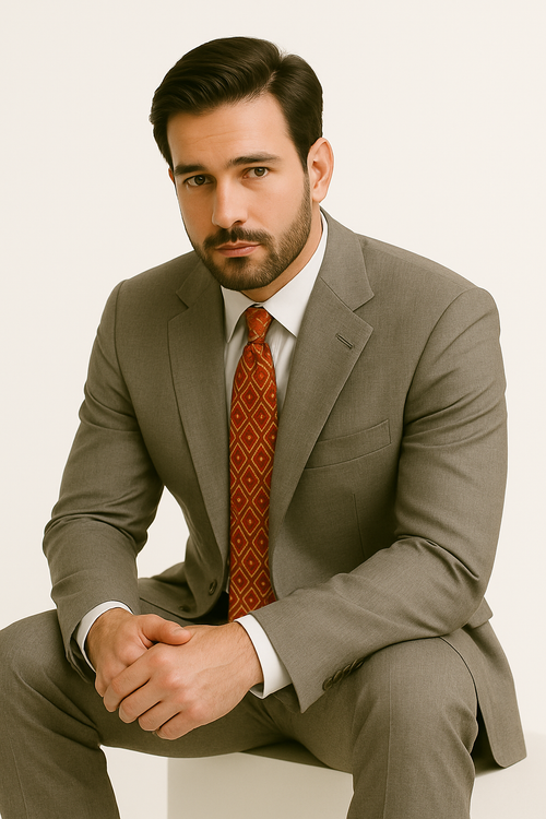 Mens Regal Fit Suit - Beige Suit