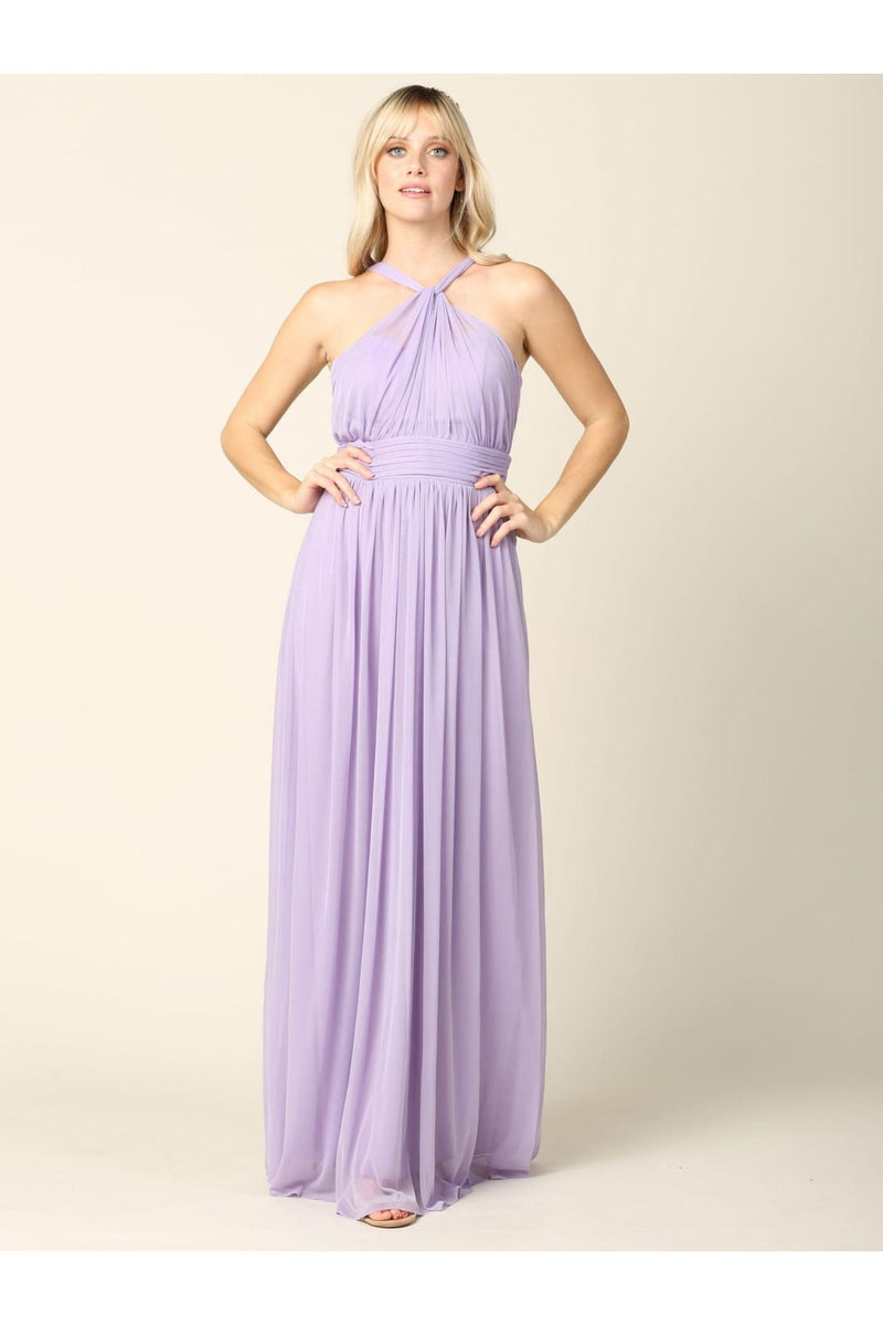 Eva USA 3206 Halter Long Bridesmaids Dress