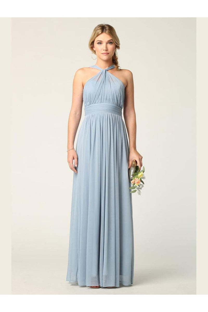 Eva USA 3206 Halter Long Bridesmaids Dress