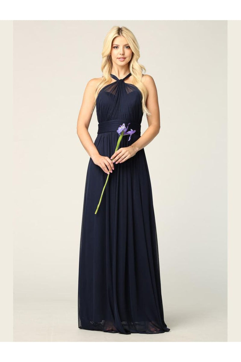Eva USA 3206 Halter Long Bridesmaids Dress