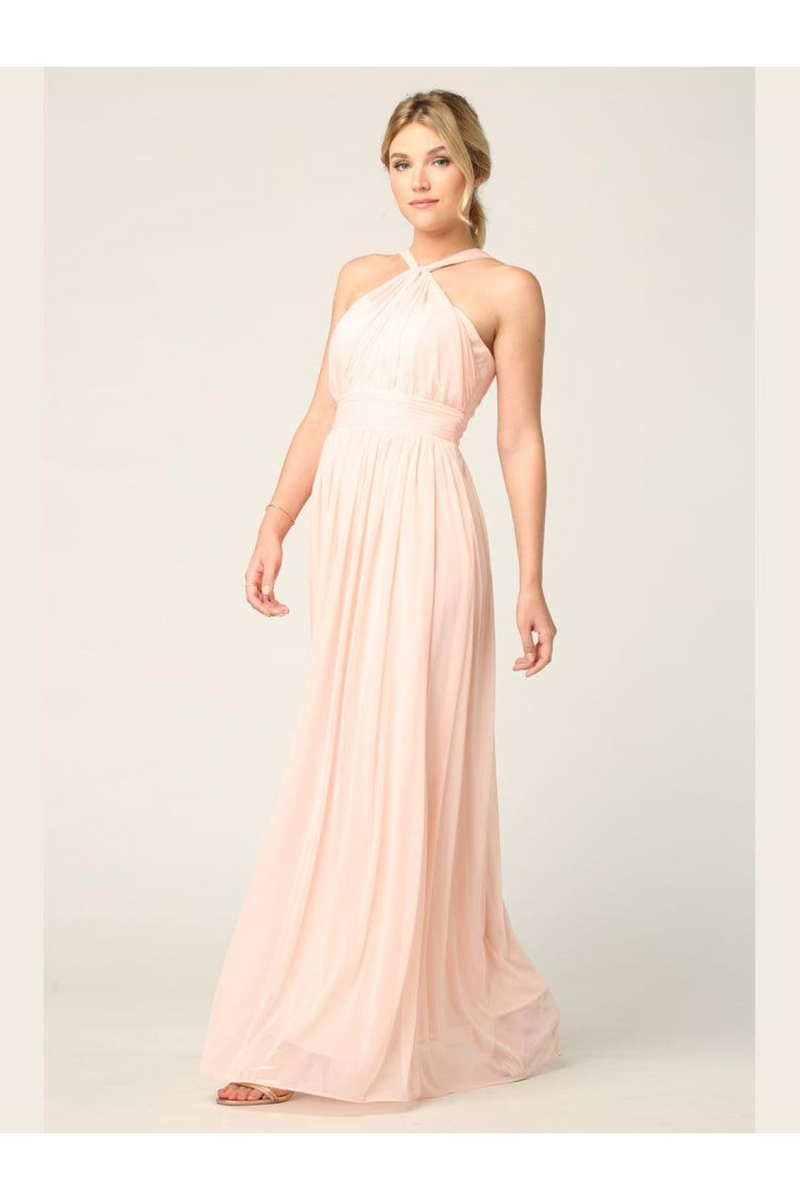 Eva USA 3206 Halter Long Bridesmaids Dress