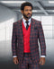 Statement Men’s 100% Wool 3-Piece Suit – Modern Fit with Wide Peak Lapel