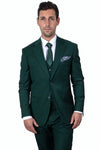 "Mens Stacy Adams Suit - Stacy Adams  Suit Men's Two Button Vested Suit in Hunter Green"