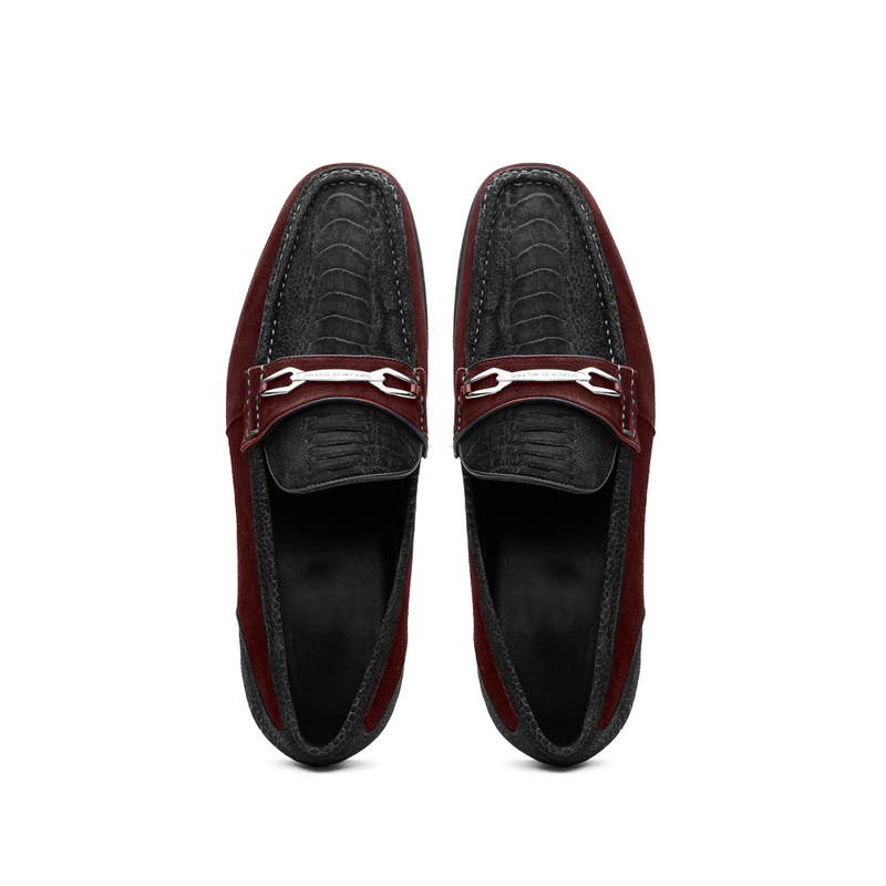 Marco Di Milano Hugo Black & Wine Leather Dress Shoe