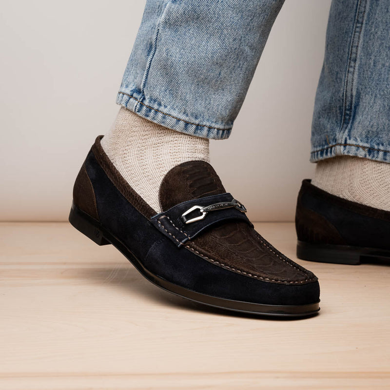 Marco Di Milano Hugo: Brown/Navy Leather Dress Shoe