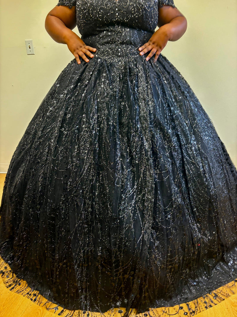 Plus Size Ball Gown in Black | Formal Quinceanera Dress by LK153