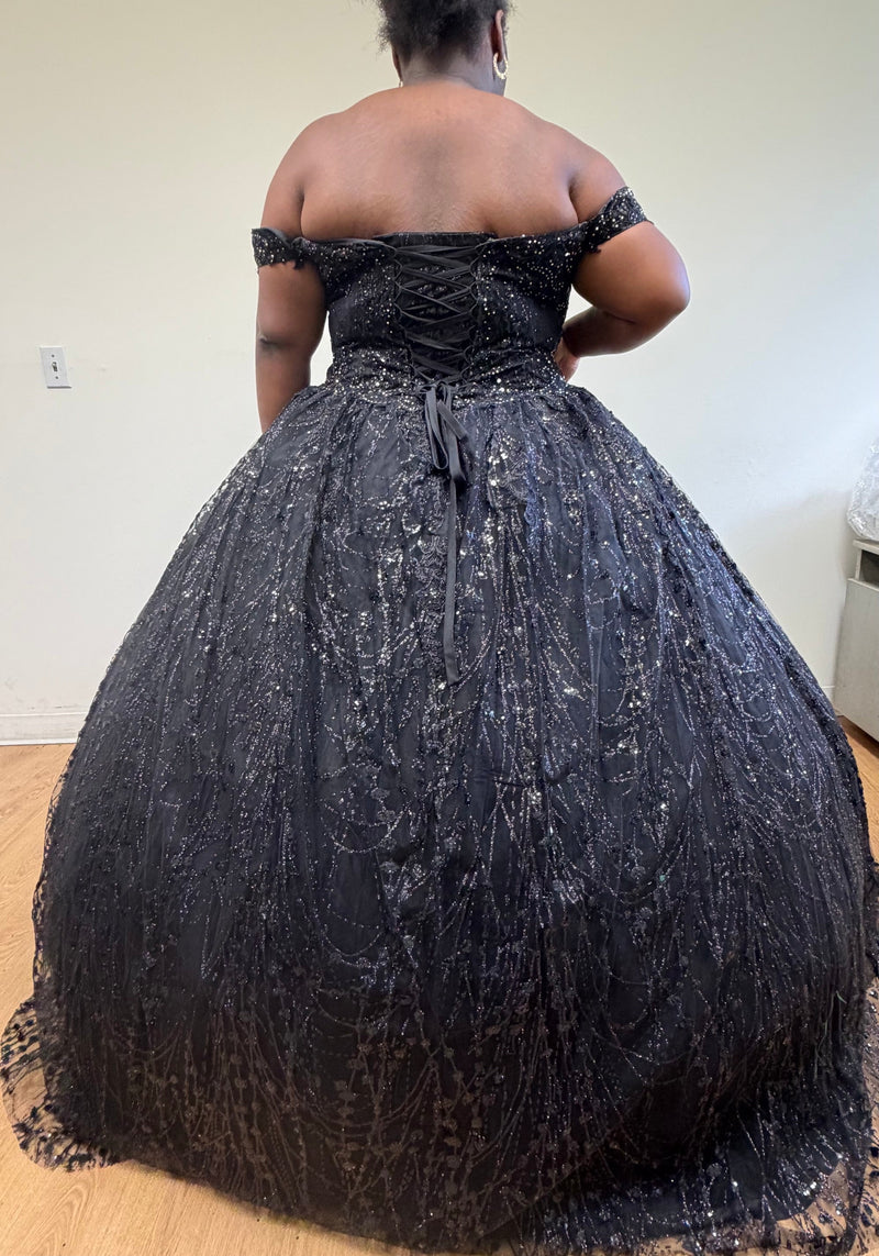 Plus Size Ball Gown in Black | Formal Quinceanera Dress by LK153