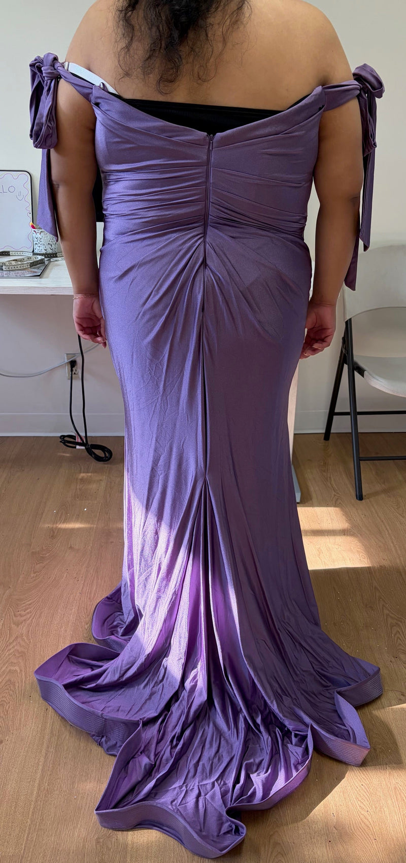 Stretchy Ruched Off The Shoulder Prom Dress