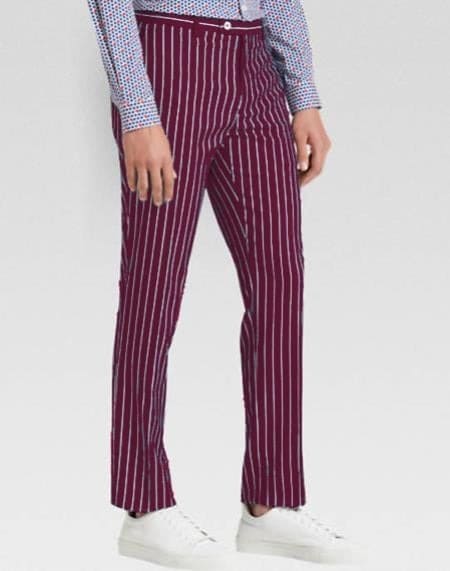 Mens Wine Pinstripe Dress Pants - Wine Stripe Slacks | Alberto Nardoni Mens Wine Pinstripe Dress Pants - Wine Stripe Slacks | Alberto Nardoni