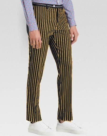Mens Gold Pinstripe Dress Pants - Gold Stripe Slacks | Alberto Nardoni Mens Gold Pinstripe Dress Pants - Gold Stripe Slacks | Alberto Nardoni