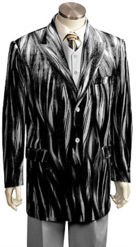 Velour Men's blazer Jacket Men New Luxury PartyWear Black Velvet 2 Button Wedding Tuxedo main image 1