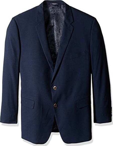 Men's Classic Solid Navy Suit - Portly Suit