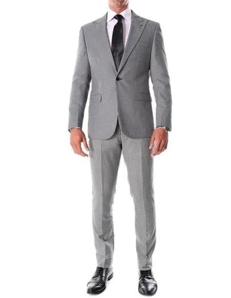 1930s Fashion Tweed ~ Herringbone Pattern - Mens 1930 Suit - 1930s Tuxedo - Solid Color Gray Suit