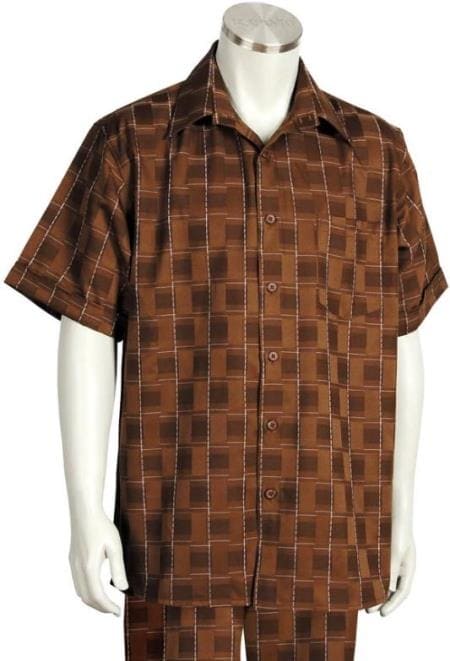 Mens Walking Brown Suit - Leisure Suits For Men