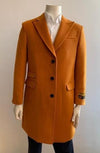 Men's Overcoat - Peak Lapel 1920s Style - Car Coat Three Quarter By Albereto Nardon + Orange - AlbertoNardoniStore
