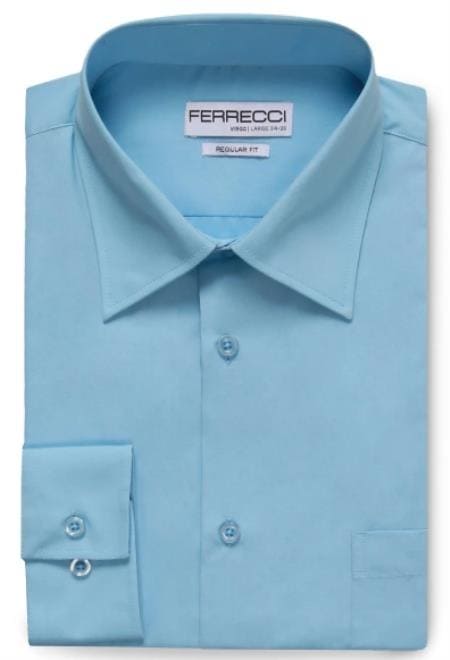 Cheap Mens Dress Shirt Sky Blue Discounted Affordable Shirt $35 - AlbertoNardoniStore