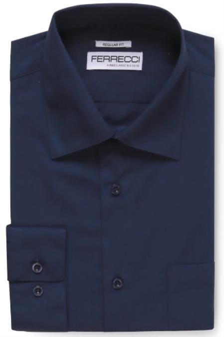 Cheap Mens Dress Shirt Navy Discounted Affordable Shirt $35 - AlbertoNardoniStore