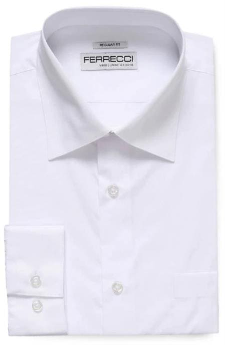 Cheap Mens Dress Shirt Snow White Discounted Affordable Shirt $35 - AlbertoNardoniStore