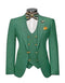 Men’s Green Slim Fit Suit by Rossiman – Stylish Double-Breasted Vest & Flat Front Pants