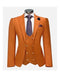 Rossiman Men's Rust Slim Fit Suit – 3-Piece Set with Double-Breasted Vest & Flat Front Pants