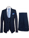 Rossiman Men’s Formal Blue Suit – Slim Fit Design with Vest and Trousers