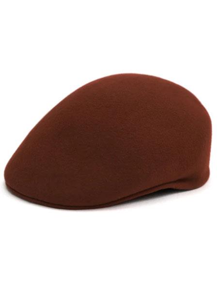 Men'sUSA men's hat: Brown, smooth, rounded cap. Streamlined shape, slightly tapering towards the back. No visible patterns.