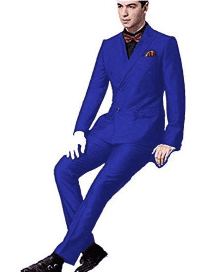 Narrow Legs Ultra Slim Fit Double Breasted Wool Suits Royal Suit - AlbertoNardoniStore